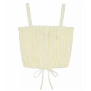 Katie J NYC Willow Tween Lace Top Creme Brulee Yellow NEW Size Large 12